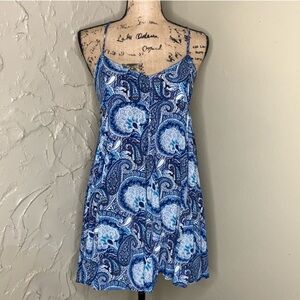Lulus S Blue White Paisley Flowy Tank